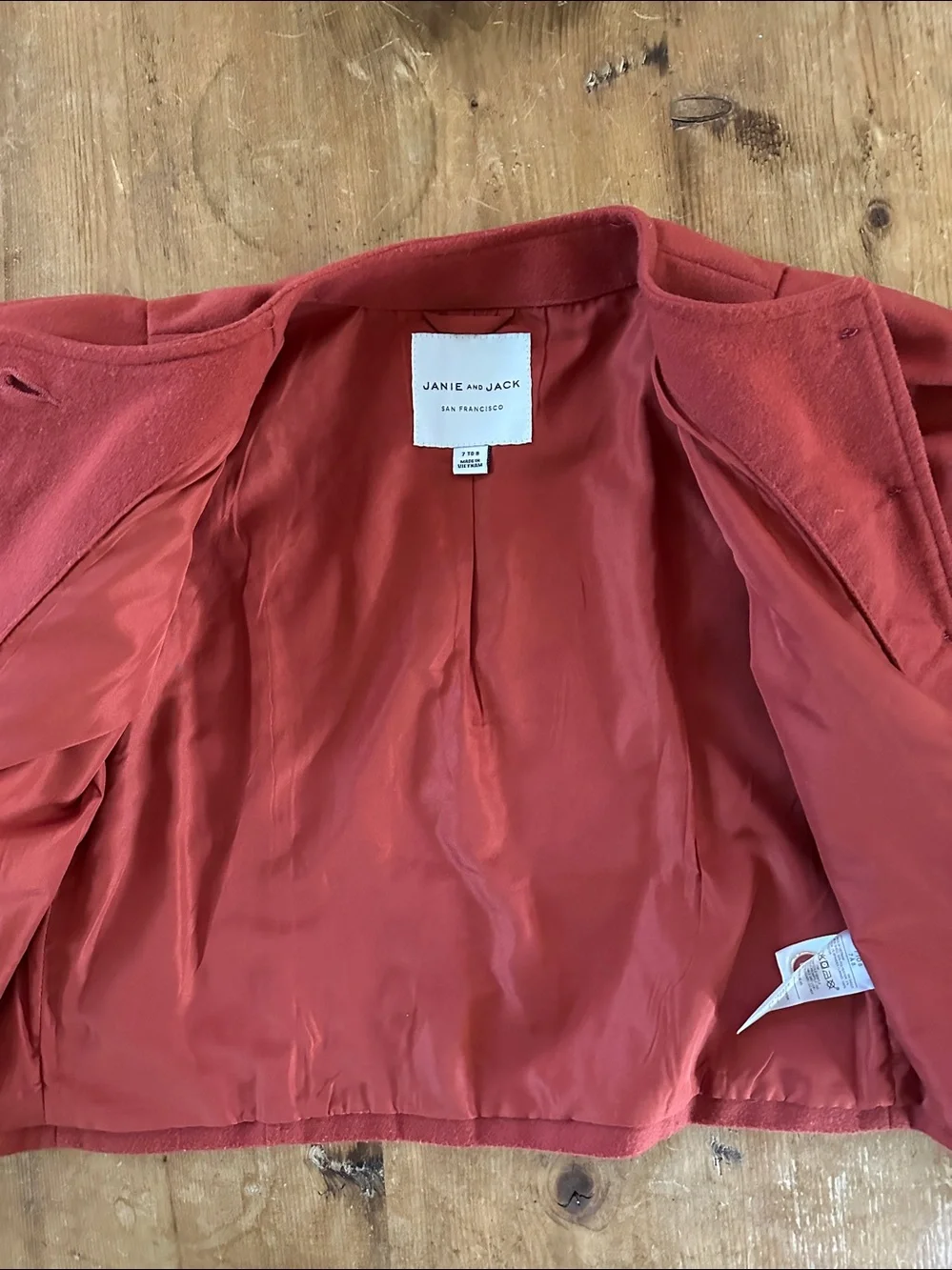 JANIE & JACK SAN FRANCISCO BUTTON JACKET GIRLS 7 TO 8 FALL